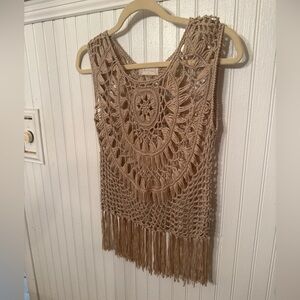 Altar’d State Crochet Medium Tank Top with fringe